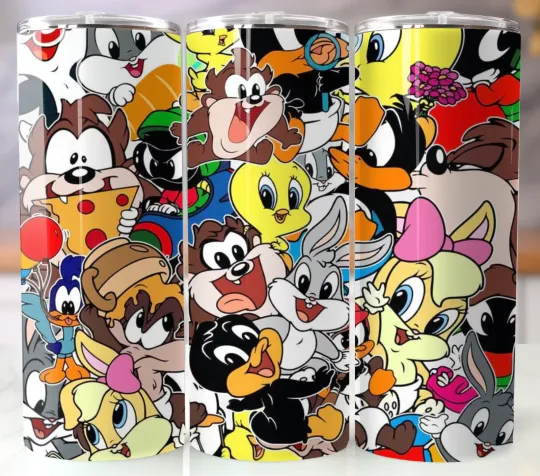 Discover Baby Looney Tunes Tumbler Insulated Stainless Steel Cup Travel Straw Lid