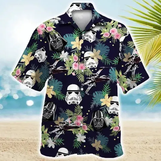 Discover Star Wars Darth Vader Stormtrooper Helmet Hawaiian Shirt