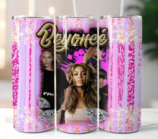 Discover Beyonce' Tumbler 20oz Stainless Steel Skinny Straw Insulated Cup Mug