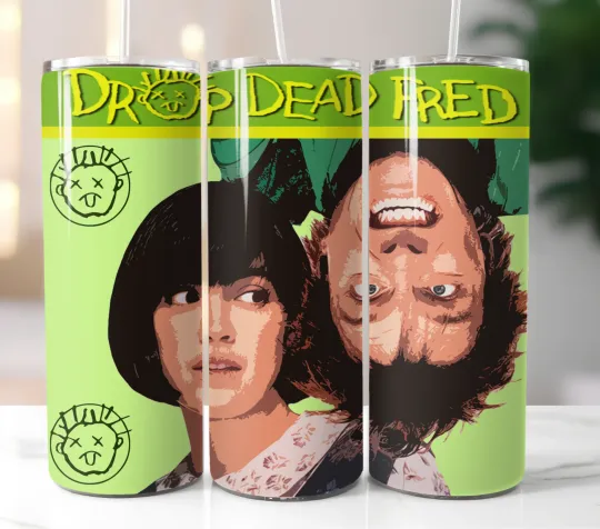 Discover Drop Dead Fred Tumbler Stainless Steel Straw Insulated Cup Mug Lid