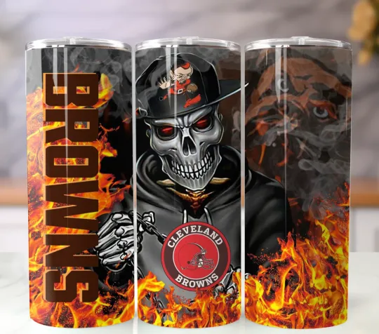 Discover Cleveland Tumbler Insulated Stainless Steel Cup Lid and Straw