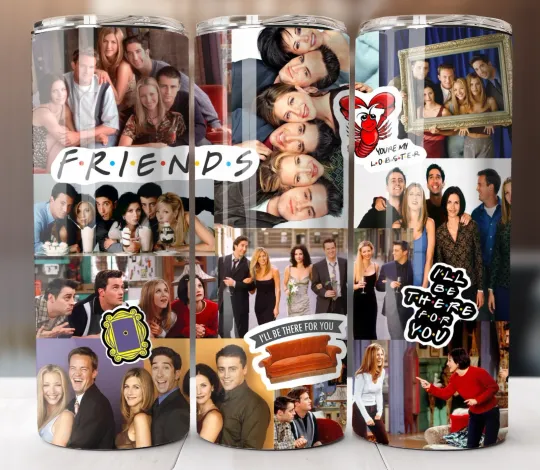 Friends TV Show Insulated Tumbler Stainless Steel Cup Mug Lid Straw