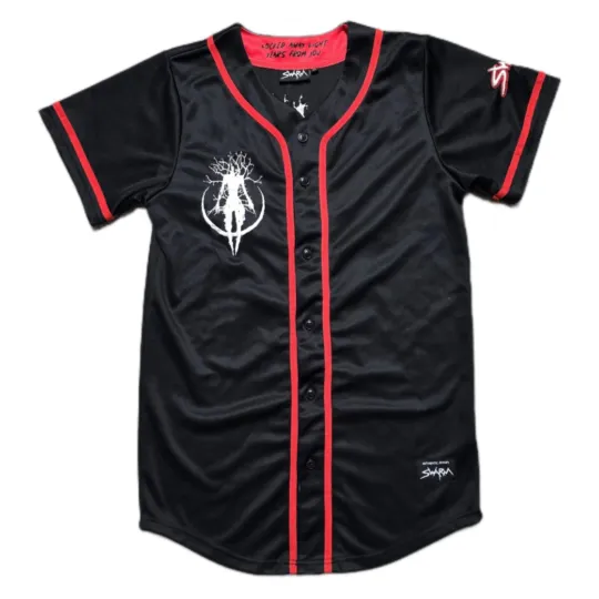 Discover SWARM Baseball Jersey Men’s Medium EDM Dubstep Festival Rave Black