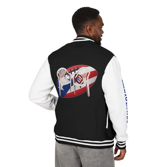 Printed Puerto Rico Proud Jacket  Super Bowl 94 Benito Fan Edition Jacket  Retro Football Helmet  Mascot Varsity Jacket