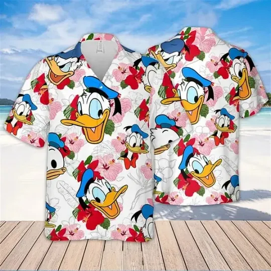 Discover Disney Donald Duck Hibiscus Inspired Hawaiian Shirt Hawaiian Shirt
