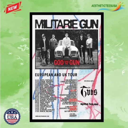 Discover Militarie Gun European And UK Tour 2026 Poster Home Decor, Wall Art