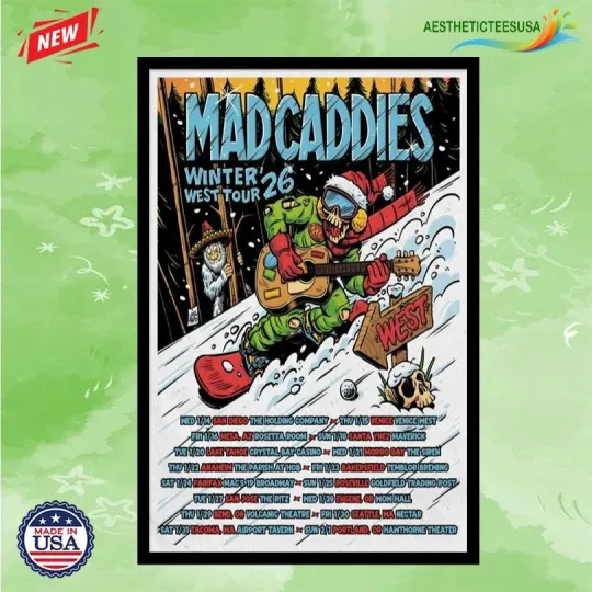 Discover Mad Caddies Winter West Tour 2026 Poster Home Decor, Wall Art, Fan Gift
