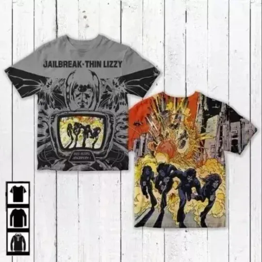 Discover Jailbreak Thin Lizzy 3D Music T-Shirt