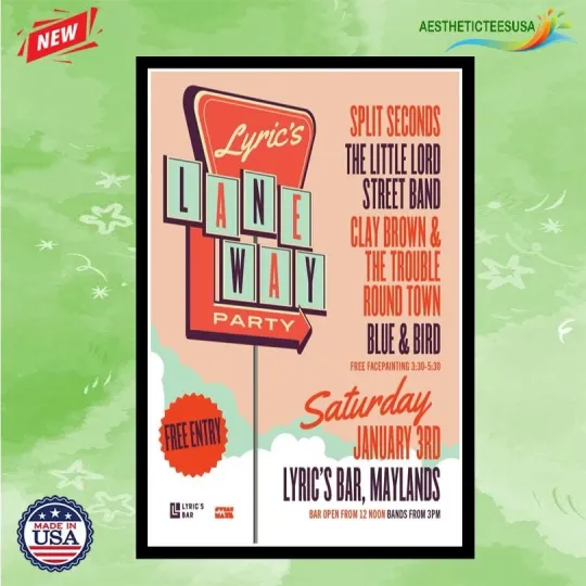 Discover Lyric’s Laneway Party January 3 2026 Lyric’s Bar, Maylands Tour Poster