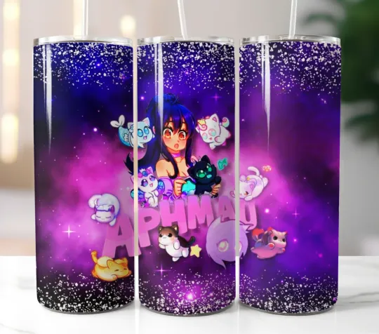 Aphmau Tumbler Stainless Steel Skinny Straw Insulated Cup Mug Lid