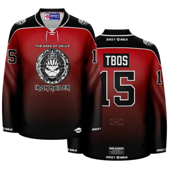 Iron Maiden The Book of Souls Red Mayan Men's Hockey Jersey
