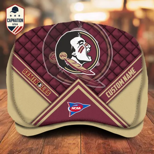 Discover Florida-Stat-Seminol Tide Jeff Cap NCAA Flat Cap NCAA Newsboy Cap