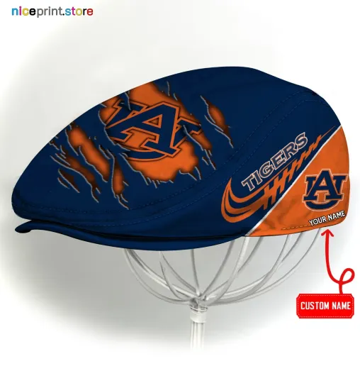 Discover Auburn Team Tigers Jeff Cap NCAA Newsboy Cap Golf Cap Flat Cap For Men