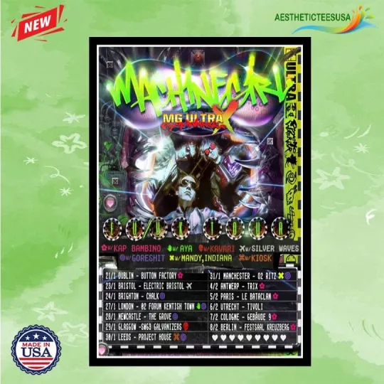 Discover Machine Girl EU & UK Tour 2026 Poster Home Decor, Wall Art, Fan Gift