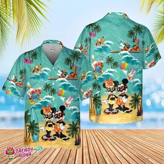 Discover Disney Mickey And Minnie World Gift Hawaiian Shirt Summer Aloha S-5XL