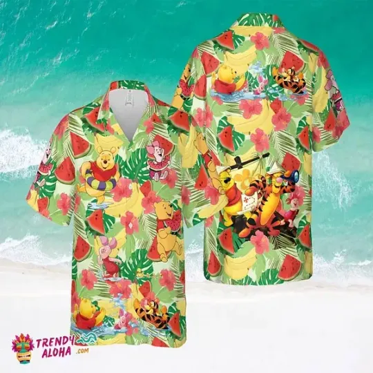Discover Pooh And Friends Hawaiian Shirt Summer Disney Hawaiian Shirt Summer Aloha S-5XL