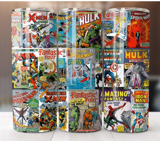 Stainless Steel Tumbler Insulated Travel Mug Marvel Comics Superheroes
