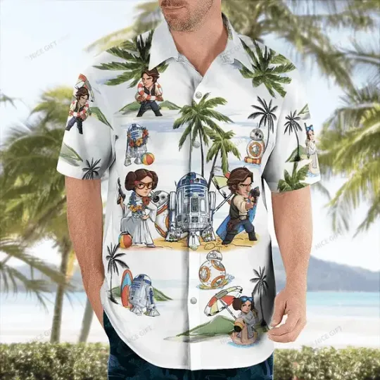 Leia Organa With Han Solo Star Wars Hawaiian Shirt