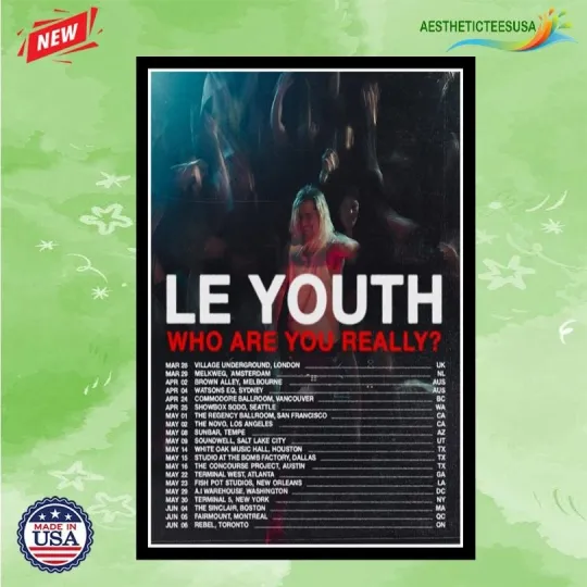 Discover Le Youth Who Are You Really Tour 2026 Poster Home Decor, Wall Art, Fan Gift