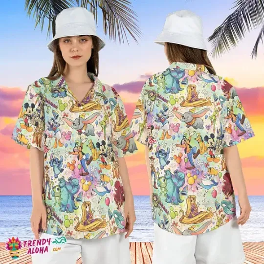 Discover Disneyland Vacation Mickey Friend Hawaiian Shirt Summer Aloha S-5XL