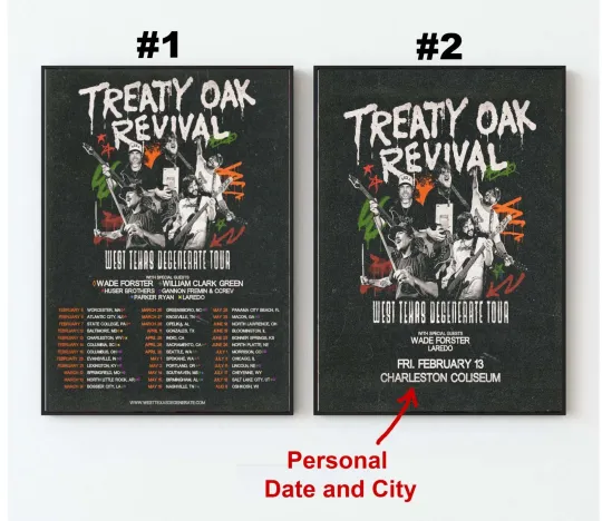 Discover Treaty Oak Revival West Texas Degenerate 2026 Poster, Custom Date and City tour