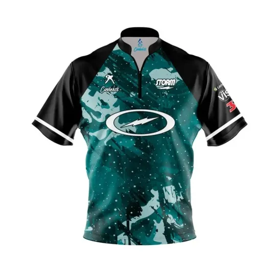 Discover *Custom Name* Storm Belmo Bolt Storming Teal Bowling Jersey Size S-5XL