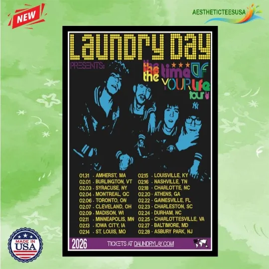Discover Laundry Day The Time Of Your Life Tour 2026 Poster Home Decor