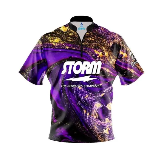 Discover *Custom Name* Storm Purple Gold Liquid Marble Bowling Jersey  Size S-5XL