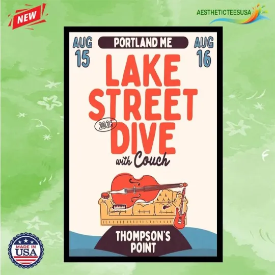 Discover Lake Street Dive August 15-16 2026 Portland, ME Tour Poster Home Decor