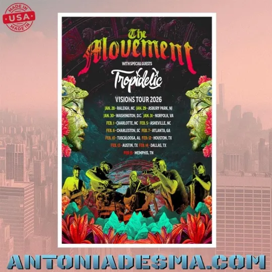 Discover The Movement Concert Tour 2026 Poster Indie Rock Music Tour Poster