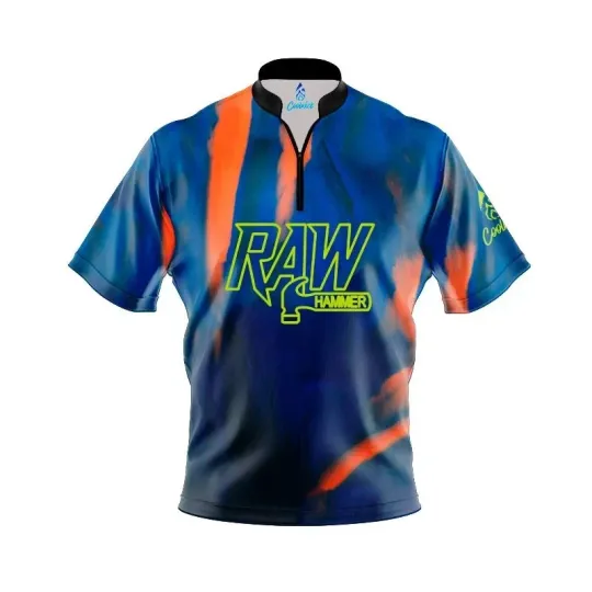 Discover (Custom Name) - Hammer Raw Blue Black Orange Bowling Jersey - Size S-5XL
