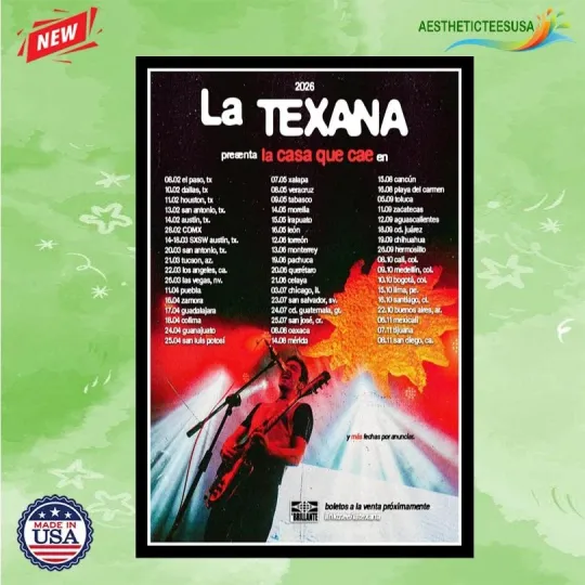 Discover La Texana Tour 2026 Poster Home Decor, Wall Art, No Frame, Fan Gift