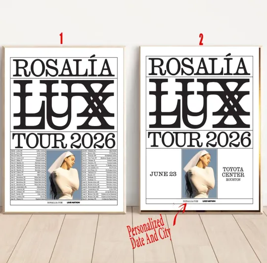 Discover Custom Rosalia LUX Tour 2026 Concert Poster