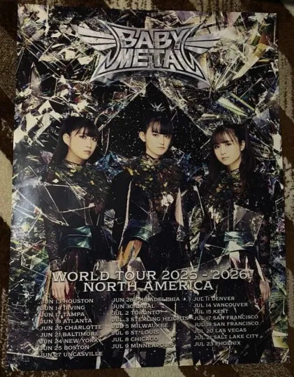Babymetal RARE 2025 - 2026 Tour Poster