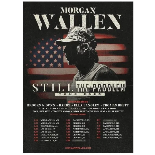 Discover Wallen Western Still The Problem Tour 2026 Poster