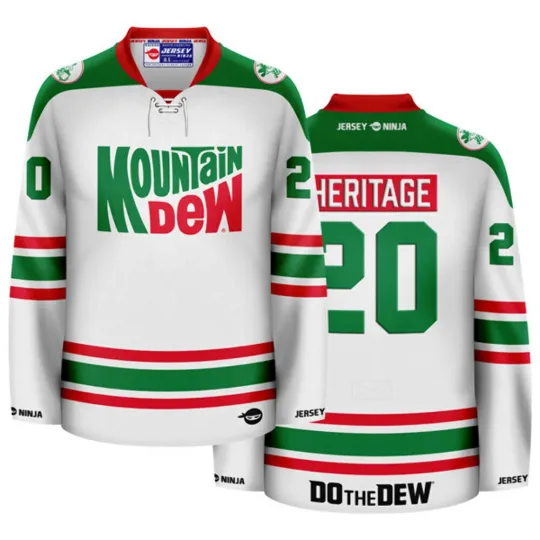Discover Mountain Dew Heritage Logo White Hockey Jersey