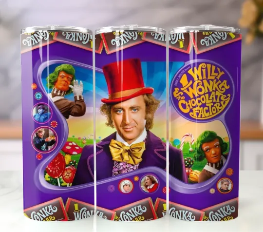 20oz Stainless Steel Tumbler Insulated Travel Mug Willy Wonka Theme