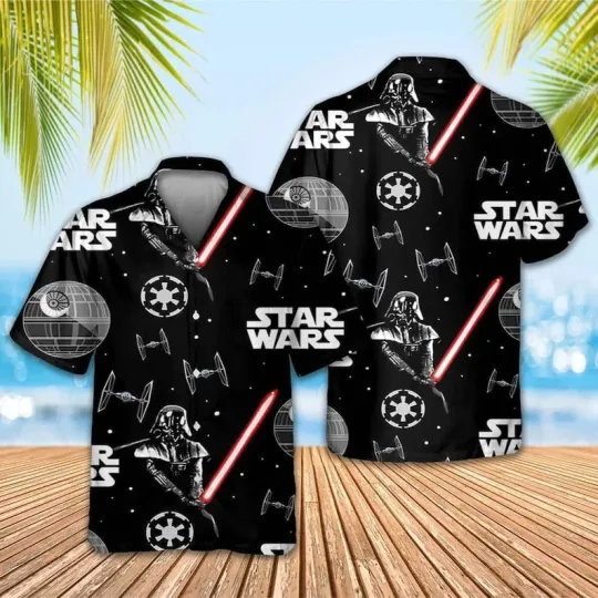 Discover Disney Star Wars Jedi Vs Sith Aloha Galactic Vacation Black Hawaiian Shirt