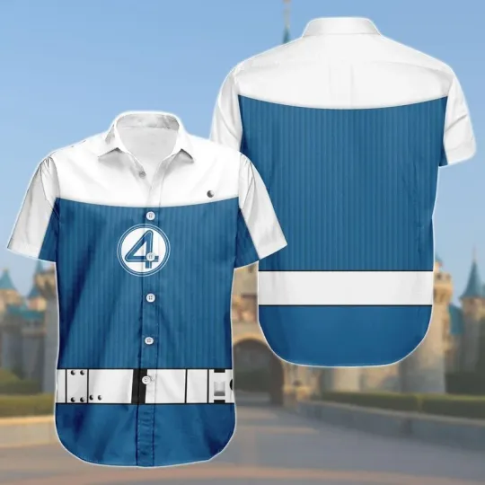 Disney Fantastic Four Johnny Storm Human Torch Costume Halloween Hawaiian Shirt