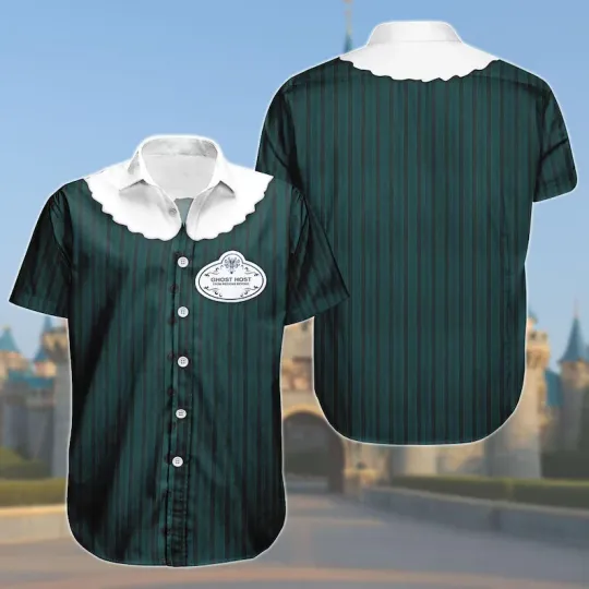 Disney Haunted Mansion Maid Ghost Host Cosplay Halloween Hawaiian Shirt