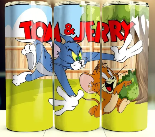 Discover Tom & Jerry Tumbler 20oz Insulated Stainless Steel Straw Insulated Cup Mug Lid