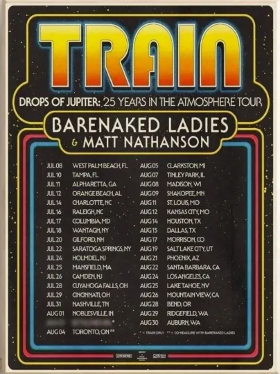 Discover Train Announces 2026 North American Tour Poster