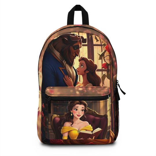 Belle and Beast Illustration Backpack, Fairytale Rose Romance