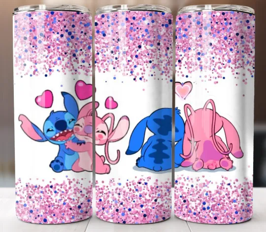 Discover Stitch And Angel 20oz Tumbler Insulated Travel Mug Stainless Steel Cup Straw