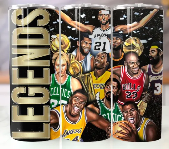 Discover 20oz Tumbler Stainless Steel Cup Travel Mug Straw Lid N.B.A Legends