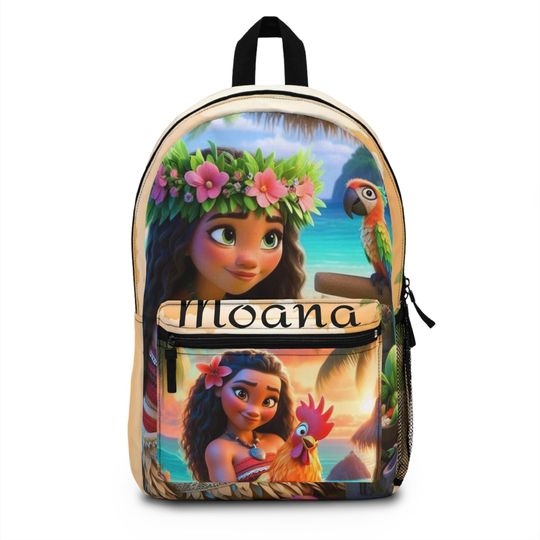 Moana Princess Backpack, Princess With Hei Pua Bottle, Moana Movie Bag, Moana Maui School Bag