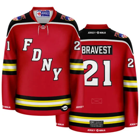 Discover Fire Department NY Wordmark Men's Hockey Jersey