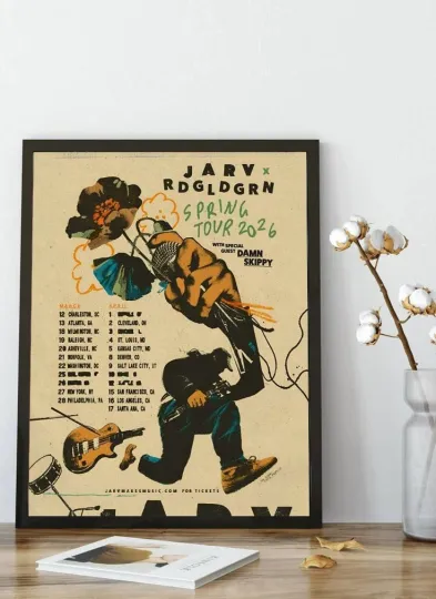 Discover JARV And Red Gold Green Spring Tour 2026 Poster