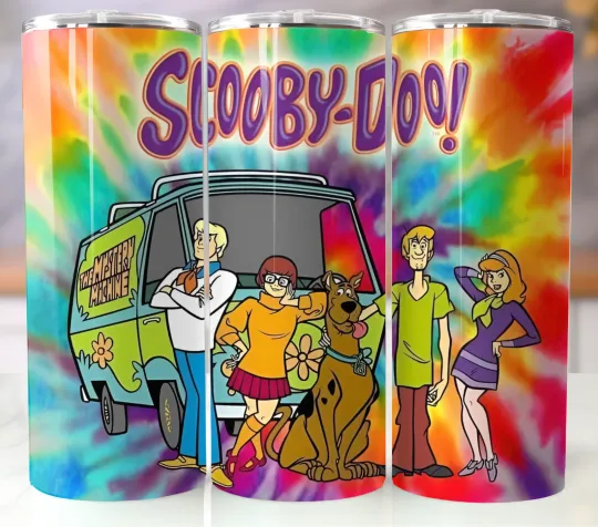 Discover Scooby Tie Dye 20oz Tumbler Insulated Travel Mug Stainless Steel Cup Straw