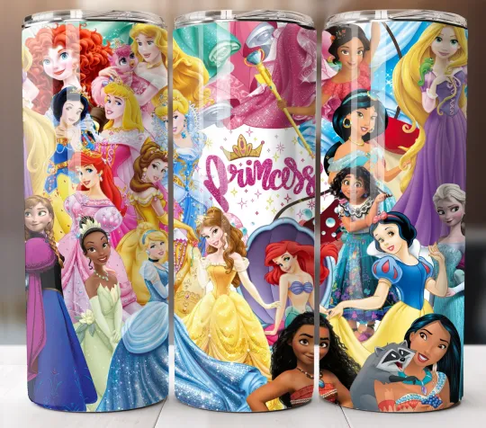 Discover Princess 20oz Tumbler Insulated Stainless Travel Mug Cup Straw Lid